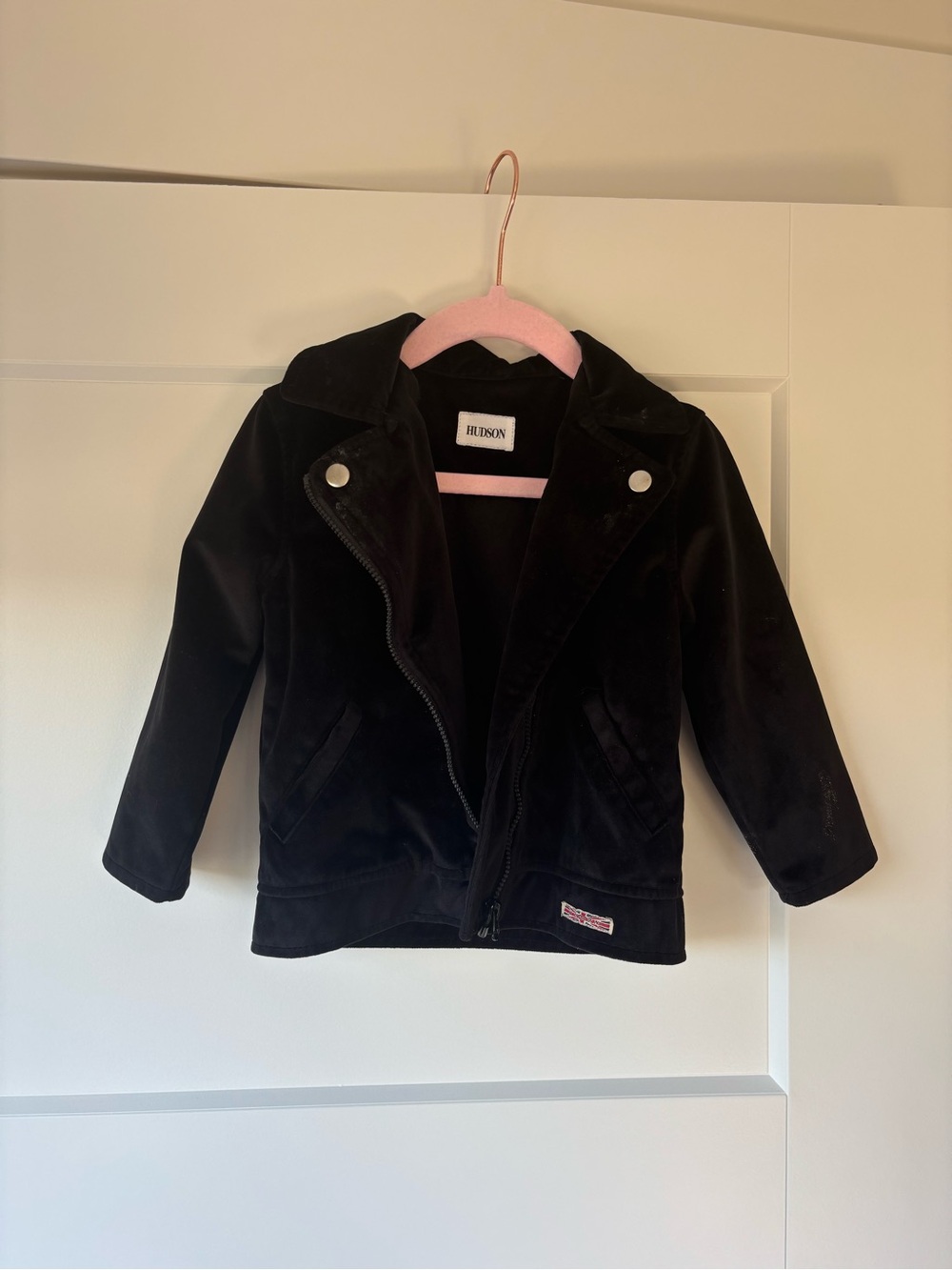 Hudson Jeans Black Velvet Moto Jacket for Kids